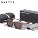 BARCUR Square Sunglasses Bamboo Women Brown Wood Sun glasses Men Polarized Vintage oculos de sol lunette de soleil femme