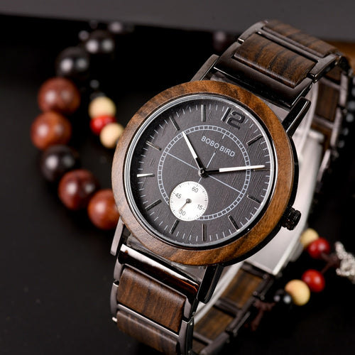 Man Watches Luxury Wooden Men's Watch Couple For Men BOBO BIRD Woman Wristwatch wrist watches For Women custom Gift Clock  K-R12