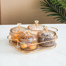Dried Fruit Salad Plate Snack Dishes Transparent Round Dessert Jar Dish Snacks Grid Food Storage Preserved Tray Box Lid Bowl