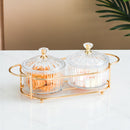 Dried Fruit Salad Plate Snack Dishes Transparent Round Dessert Jar Dish Snacks Grid Food Storage Preserved Tray Box Lid Bowl