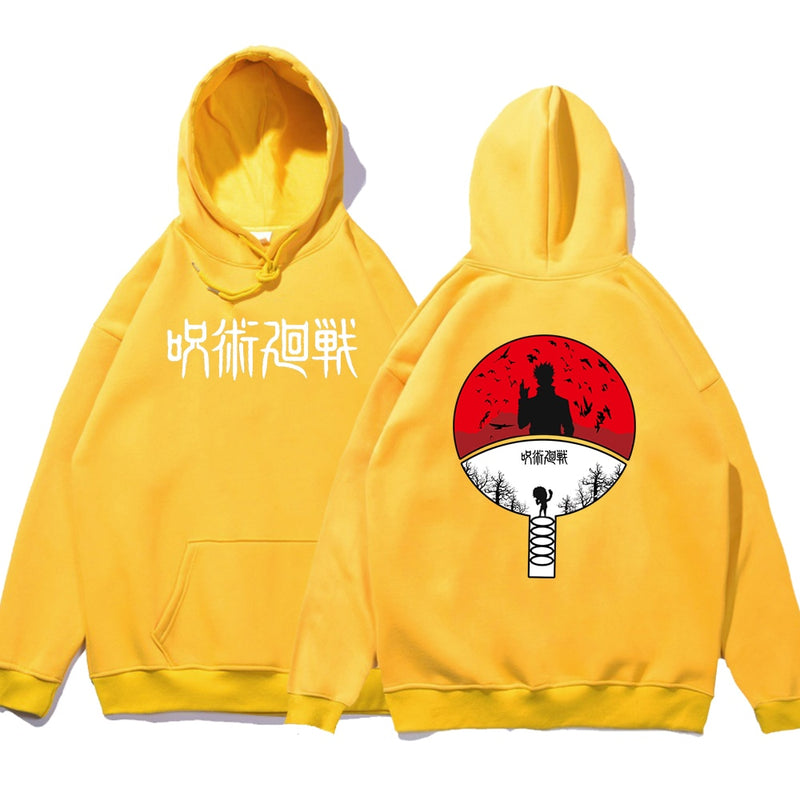 Jujutsu Kaisen Anime Double-Sided Printing Hoodies Men Loose Fleece Hoodie Autumn Fleece Sweatshirt Casual Hip Hop Clothing Man