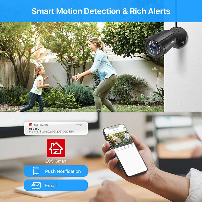 ZOSI Home Security System H.265+ 8CH DVR 4/8pcs 2.0MP 1080p Nachtsicht Outdoor-Überwachung Wasserdichte Kamera-Kits