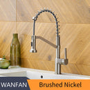 Modern Polished Black Brass Kitchen Sink Faucet Pull Out Single Handle Swivel Spout Vessel Sink Mixer Tap 9013