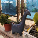 Maceta de cerámica de jirafa, maceta de Animal, jarrón de cervatillo, planta de Cactus suculenta, arreglo de flores en maceta, decoración de escritorio para el hogar