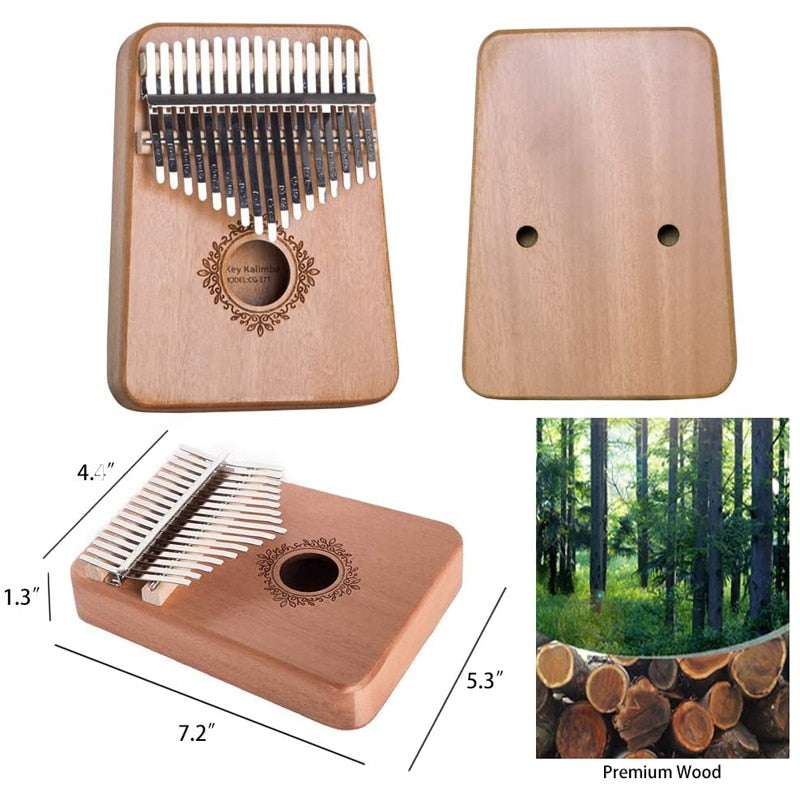 17 key kalimba thumb piano Mahogany Musical Instrument Beginner african kalimba With Accessory instructions tuning hammer