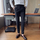 Pantalon Homme British Style Business Formal Wear Suit Pants Men Clothing Solid Slim Fit Casual Office Straight Trousers 5Colors