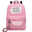 Nueva mochila Stranger Things HELLFIRE, mochila multifunción de lona de viaje con carga USB para estudiantes, mochila escolar para adolescentes, niños y niñas