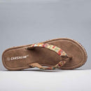 Nuevas zapatillas de mujer de estilo veraniego a la moda, chanclas de tacón medio de 4,5 cm, sandalias de cuña para la playa, zapatos de cuña con plataforma y correa de arcoíris