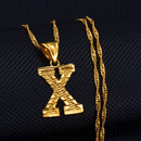 Anniyo A-Z Small Letters Necklaces Women/Girl Gold Color Initial Pendant Thin Chain English Letter Jewelry Alphabet Gift