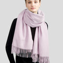 100% Wool Scarf Women Thickening Cashmere Winter Scars Shawls Fashion  Female Pashmina Scarves Oversized Keep Warm Warps 300g