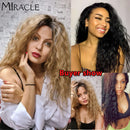 13*4 Synthetic Lace Front Wig Curly Afro Wigs Cosplay Wig Ombre Blonde Lace Front Wig For Women 30Inch Natural Wigs Miracle Hair