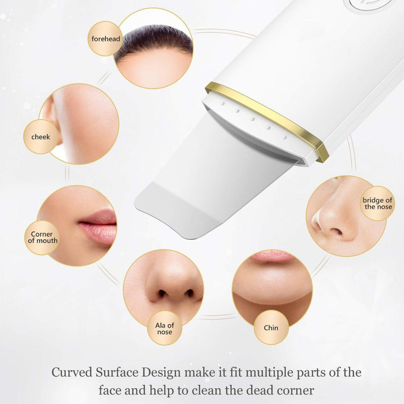 Ultrasonic Skin Scrubber Deep Cleansing Facial Cavitation Peeling Cleansing Spatula Exfoliating Beauty Ultrasonic Cleaner