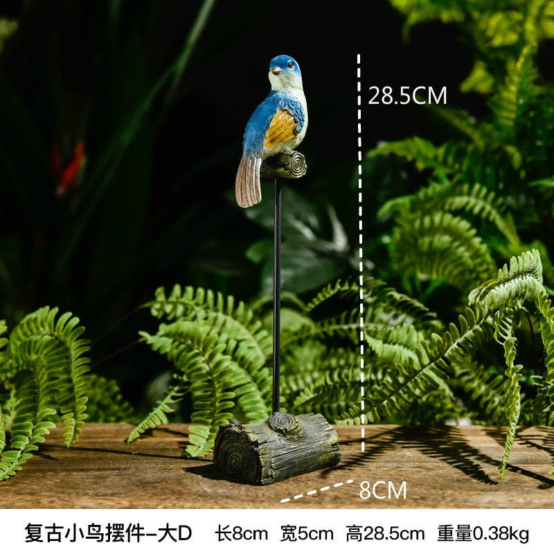 Nordic Creative Resin Simulated Animal Parrot Bird Crafts Ornaments Gold Modern Home Desktop Decoration Miniature Figurines