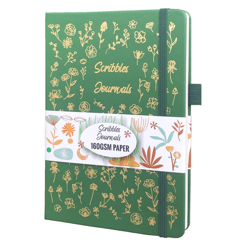 BUKE Dotted Journal Dot Grid Notebook Sketcbook - PU Leather, 160gsm Thick Paper, Inner Pocket, Elastic Closure, Pen Holder