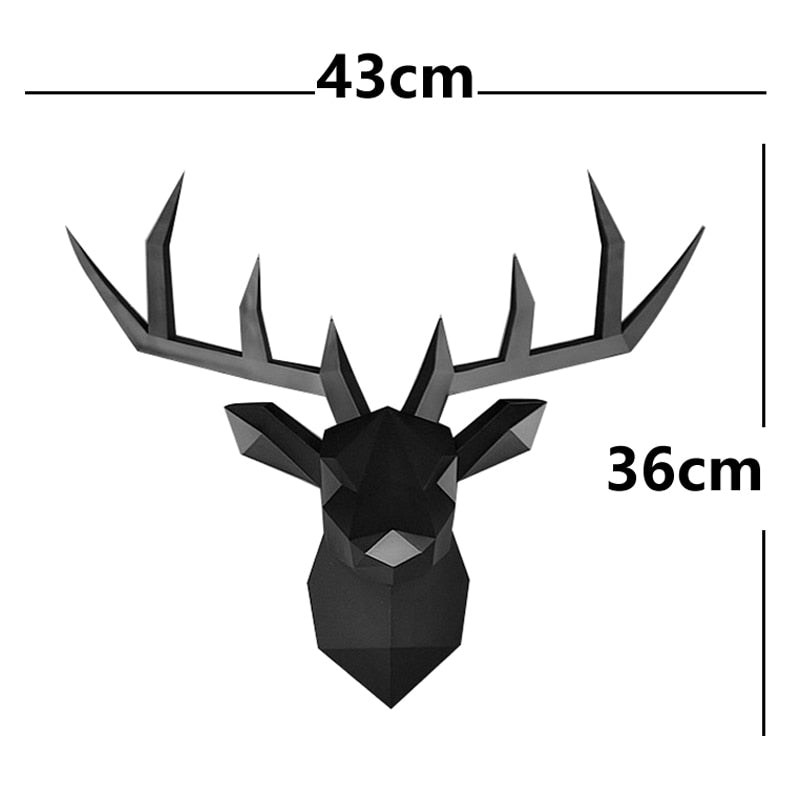 17*14 Inch,Deer Head Resin Statue Wall Decoration,Deer Model Figurine Christmas Room Decor,Sculpture Home Decoration Accessories