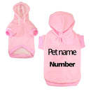 XS-6XL Personalized Dog Pet Clothes Winter French Bulldog Chihuahua Clothes Custom Name No. Hoodies for Small Medium Large Dogs