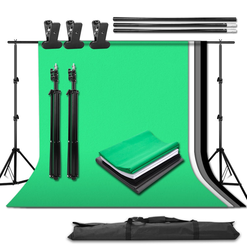 2m*2m Photography Backdrop Background Support Stand System 1.6x3m Black White Gray Green Backdrop Screen for Video Photo Studio