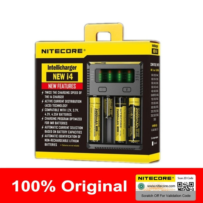 Nitecore D4 D2 I4 I2 Digicharger LCD Circuito inteligente Cargador de batería global 18650