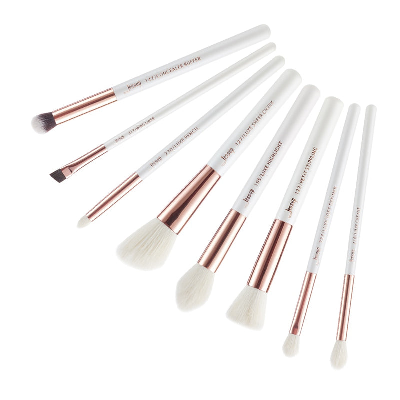 Jessup Make-up-Pinsel-Set Dropshipping Pearl-White-Rose-Gold Pinceaux Maquillage Cosmetic Tools Eyeshadow Powder Definer 6-25pcs