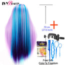 Mannequin Head With 100% High Temperature Fiber Hair 65cm Bride Hairdressing Training Wig Head With Stand Cosmetology Doll Head