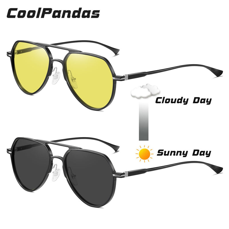 CoolPandas Marke Pilot Sonnenbrille Männer Frauen Photochrome Tag Nacht Fahren Polarisierte Sonnenbrille Chameleon anteojos de sol hombre