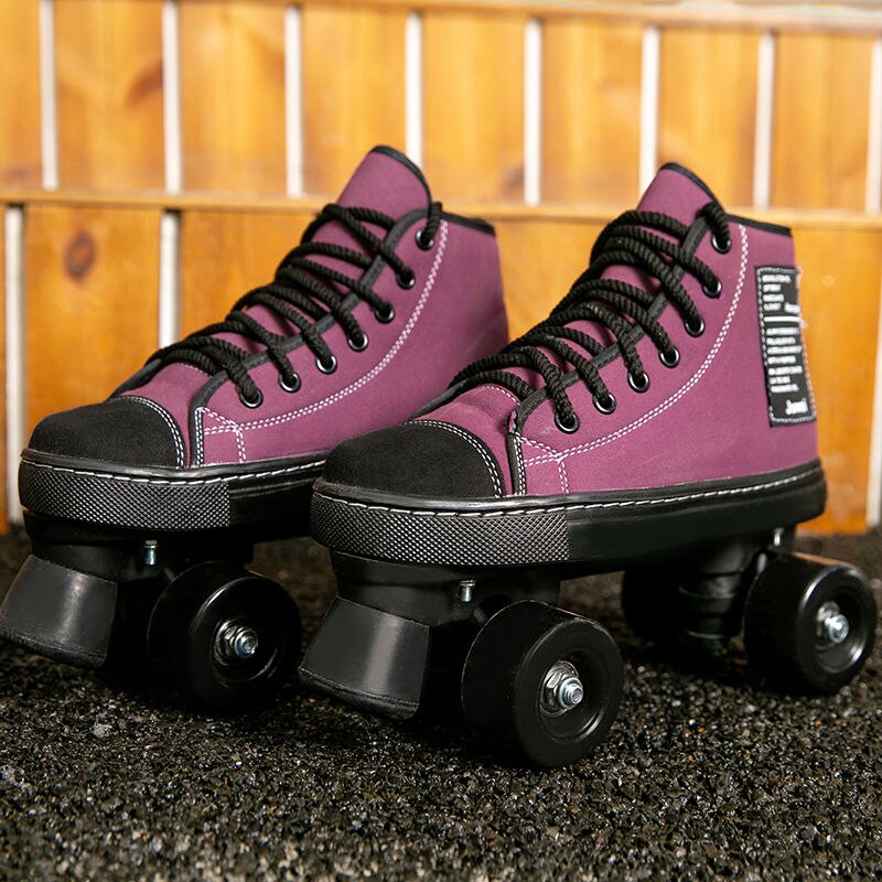 New Style Patines Adult Double-Row Roller Skates Four-Sheel  Adult Men Women Outdoor Roller Shoes