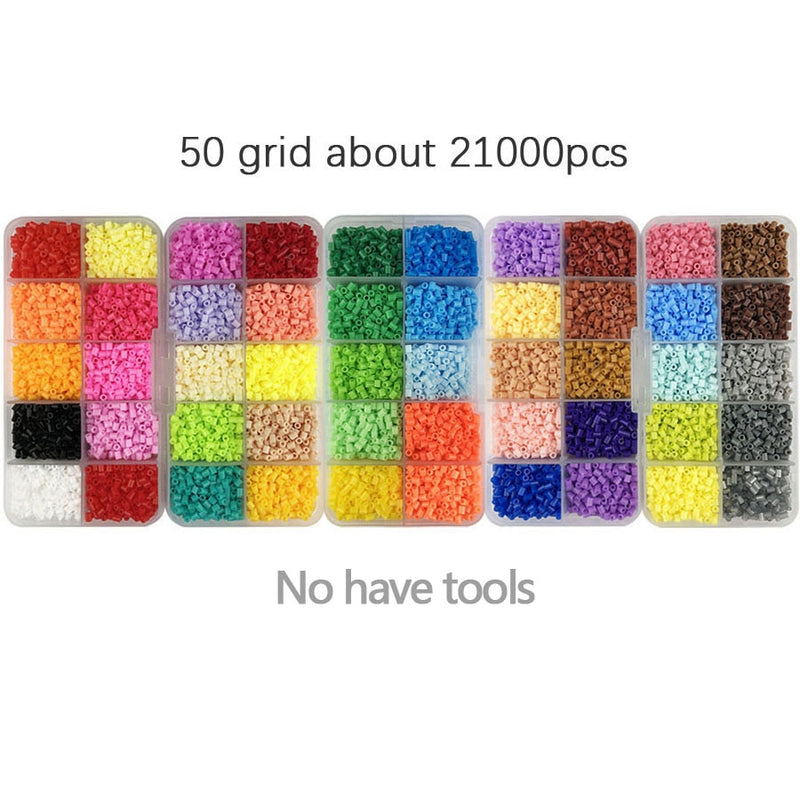 Mini Hama Beads de 2,6mm, kits de 80 colores, herramienta de cuentas perler PUPUKOU y plantilla, juguete educativo, rompecabezas de cuentas 3D para niños