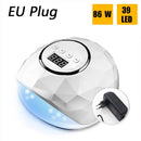 2020 86W lámpara LED UV secador de uñas para manicura con 39 Uds. LED lámpara de secado de uñas de secado rápido luz de curado para todos los esmaltes de Gel