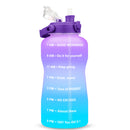 Quifit Gallon 2L Water Bottle with Straw 3.8 &amp; 2 Litre Large Capacity Tritan BPA Free Motivational Quote Time Marker 2000ml Jug