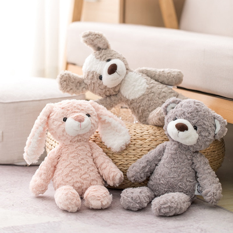 Super weiche lange Beine Baby beschwichtigen Spielzeug Pink Bunny Grey Teddybär Hund Elefant Einhorn Kuscheltiere Puppenspielzeug für Kinder