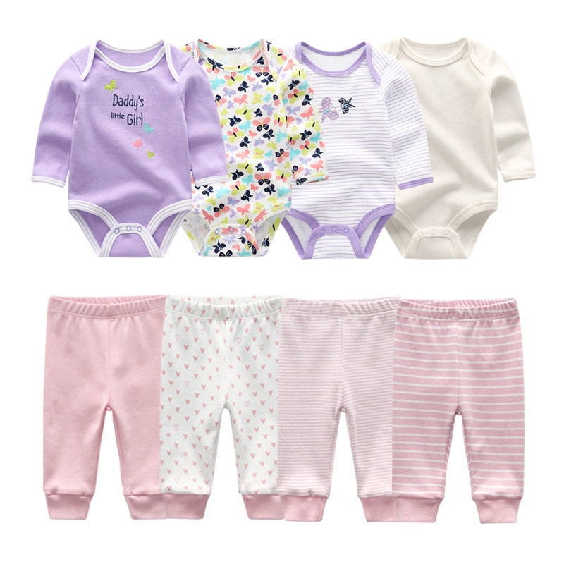 2022 Cotton Baby Girl Clothes Bodysuits+Pants Baby Sets Newborn Clothing Sets Autumn Winter Baby Boy Clothes Roupa de bebe