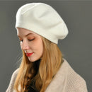 Women Beret Fashion Hat Winter Female Knitted Cotton Wool Hats Spring Brand Girls Wool Solid Color Beret