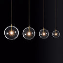 1 Light Clear Glass Globe Led G4 Lustre Luminaires Pendant Lights Simple Nordic Gold Metal Hanging Lamp Dining Room Droplight