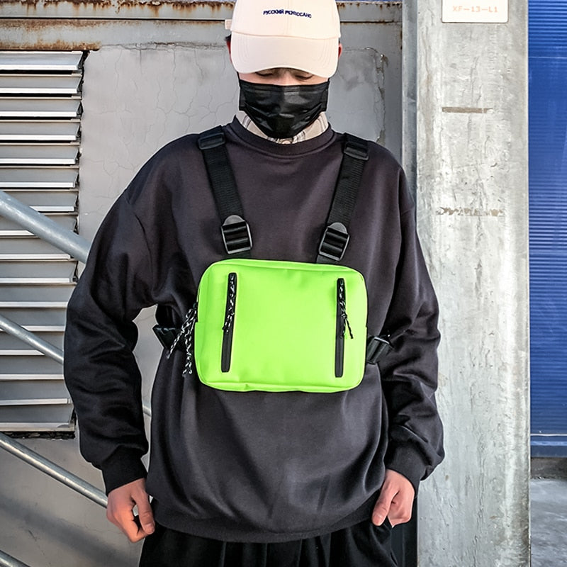 Fashion Chest Rig Bag For Men Waist Bag Hip hop streetwear functional Tactical Chest Mobile Phone Bags Male Casual Fanny Pack