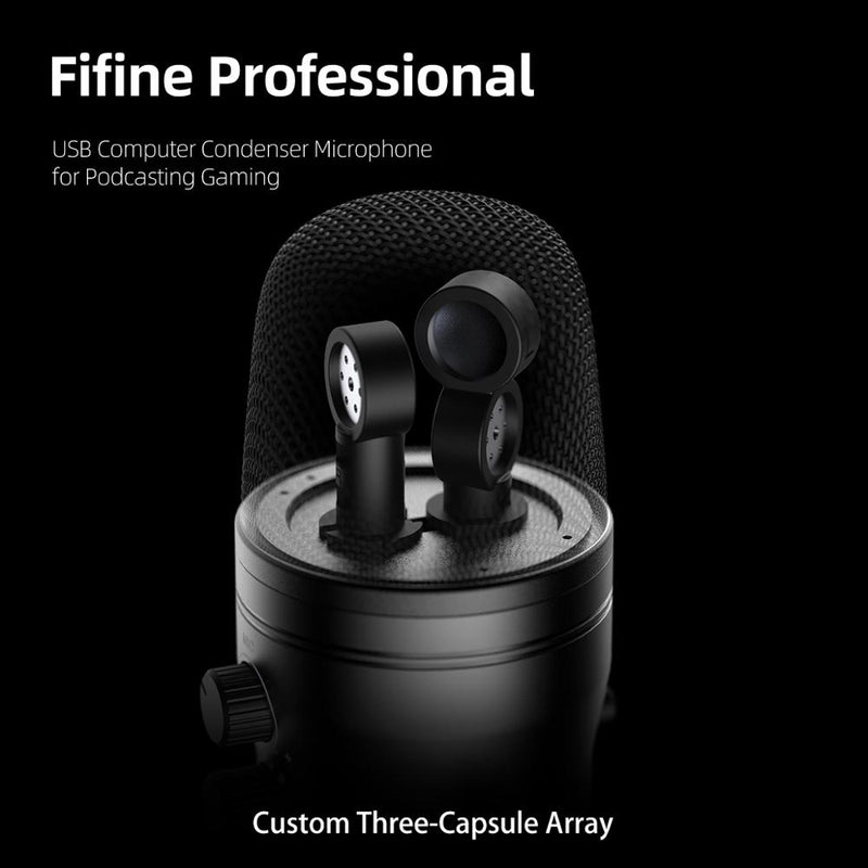 FIFINE USB Recording Microphone Computer Podcast Mic for PC/PS4/Mac,Four Pickup Patterns for Vocals,Gaming,ASMR,Zoom-class(K690)