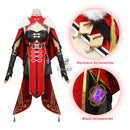 ROLECOS Genshin Impact Beidou Cosplay Kostüm Beidou Cosplay Kostüm Frauen Schwarz Rot Kostüm Halloween Kleid Umhang Full Set