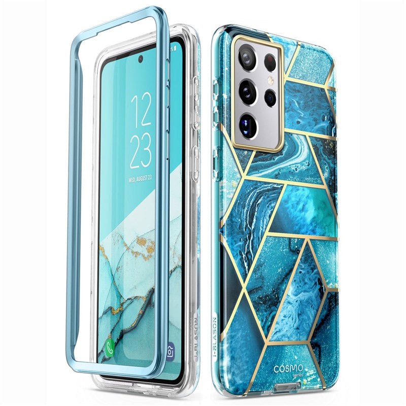 Para Samsung Galaxy S21 Ultra Case 6.8 "(2021) I-BLASON Cosmo Full-Body Glitter Marble Cover SIN protector de pantalla incorporado