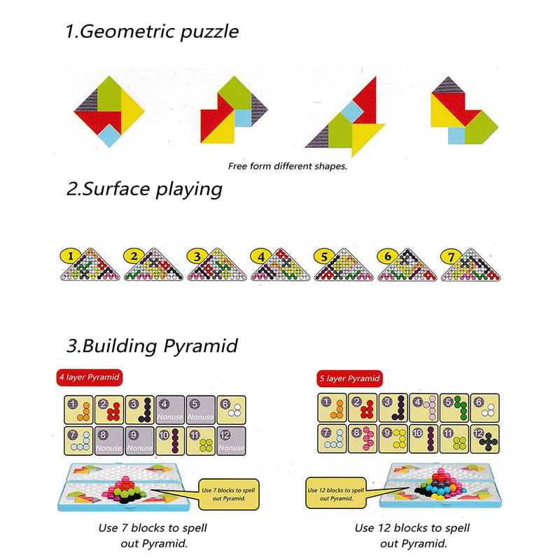 IQ Puzzle Children's Development Intelligence Early Educational Jigsaw Puzzle Magic Beads Boxed Building Pyramid Color Shape