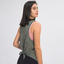 SHINBENE Back Mesh Patchwork Sport Vest Women Loose Fit Solid Yoga Fitness Vest Breathable O-neck Gym Athletic Tank Tops XS-XL