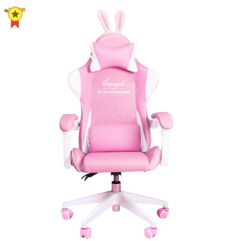 Hot pink Gaming Chair Girl Gamer Silla giratoria competitiva Home Liftable Computer Chair Moda Cómoda oficina Live Chair