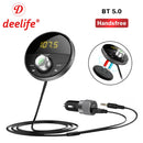 Adaptador AUX Bluetooth Deelife en el kit de manos libres del coche BT 5.0 Receptor de audio para el teléfono del automóvil Manos libres Carkit Transmisor FM
