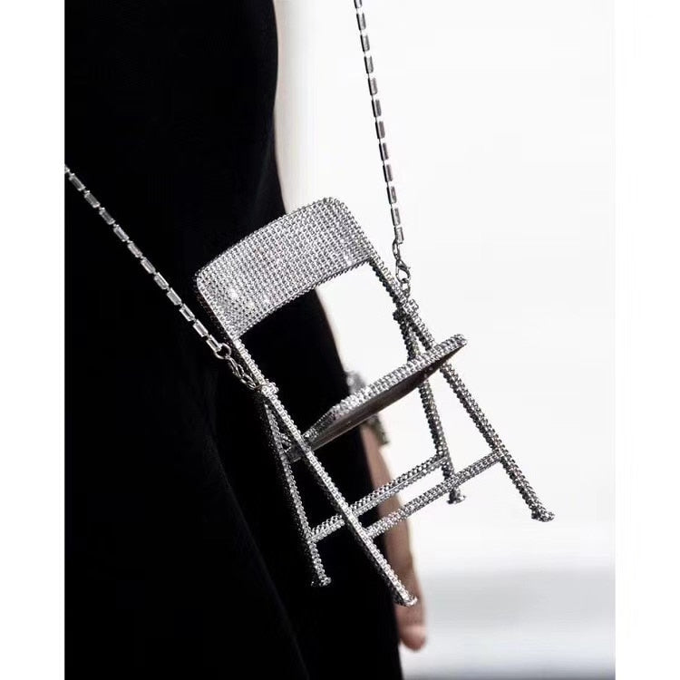 Bling Mini Chair Super Cute handmade Rhinestone Messenger Folding Chair for Personal Decor Desk Decor Home Accessories