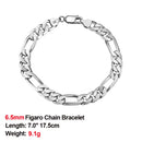 Effie Queen Italia Real 925 plata diamante corte Figaro cadena collar 5mm ancho 40-60cm largo mujer hombre cuello cadena joyería regalo SC34