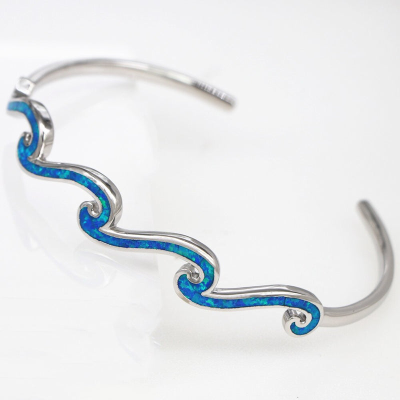 JLB-015 Women's Bangles Blue Wavy Opal Bangle Women's Jewelry Gift