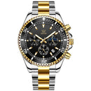 Relojes OLEVS para hombre, reloj de pulsera de cuarzo resistente al agua a la moda para hombre, correa de acero inoxidable de lujo de marca superior, reloj deportivo con fecha para hombre