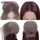 Fashion Lady Red 99j Lace Front Human Hair Wigs Brazilian Short bob lace Front Wigs Pre Colored Remy Human Hair Wig