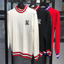 2020 New Arrival Top Fashion Sale Men Sweater O-neck Pullovers Appliques Brand Clothing Embroidered Net Red Warm Knitted