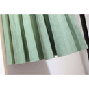 Falda Midi de punto escolar coreana TIGENA, moda para mujer, Otoño Invierno 2021, Falda plisada de cintura alta informal hasta la rodilla, verde para mujer