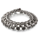 Fongten Vintage Punk Charms Link Chain Bracelet Stainless Steel Skull Snake Viking Dainty Cuff Bangle Men Jewelry