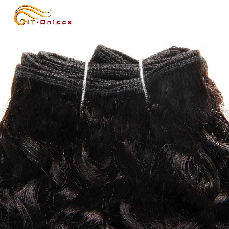 6Pcs/Lot Peruvian Curly Bundles Jerry Curl Double Drawn Human Hair Remy Funmi Hair T1B 30 99J Colored Hair Extension Htonicca